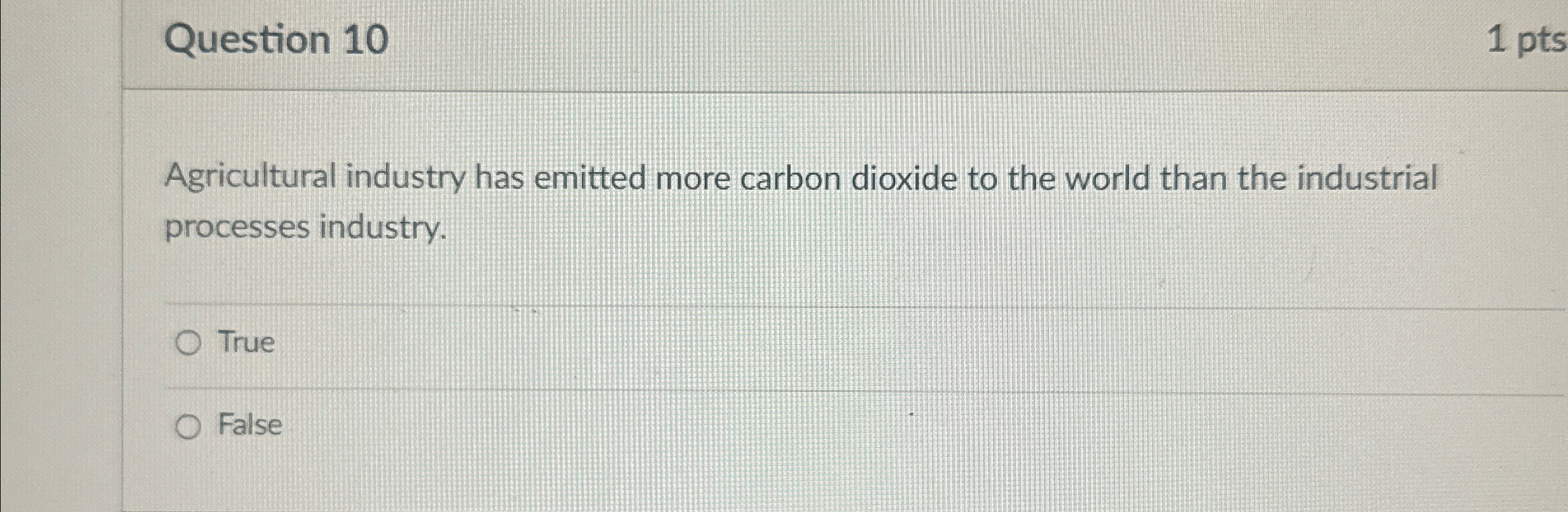 Question 1 0 1 p t s Agricultural industry has