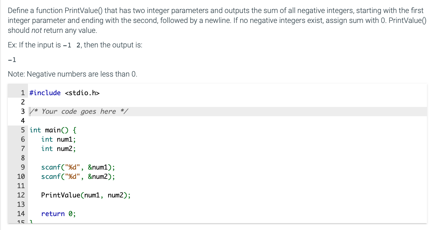 Define a function PrintValue ( ) that has two