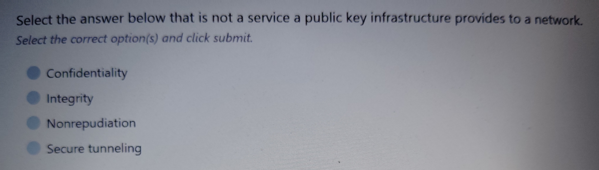 Select the answer below that is not a service a