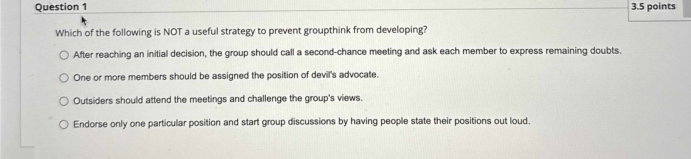 Question 1 Which of the following is NOT a useful