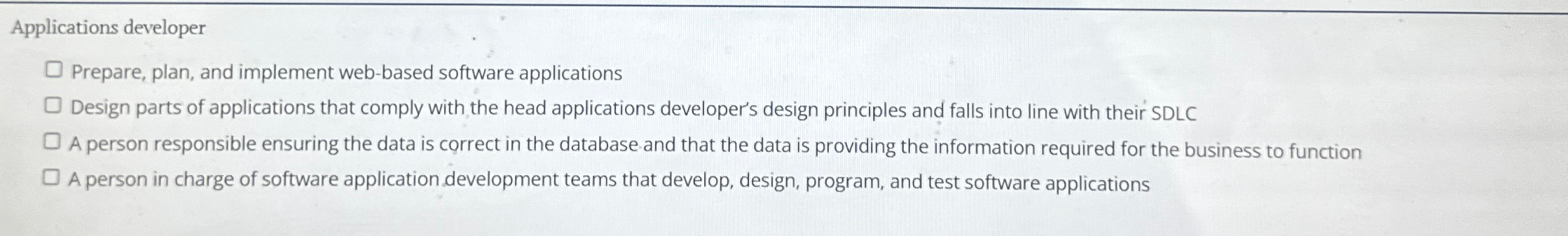 Applications developer Prepare, plan, and