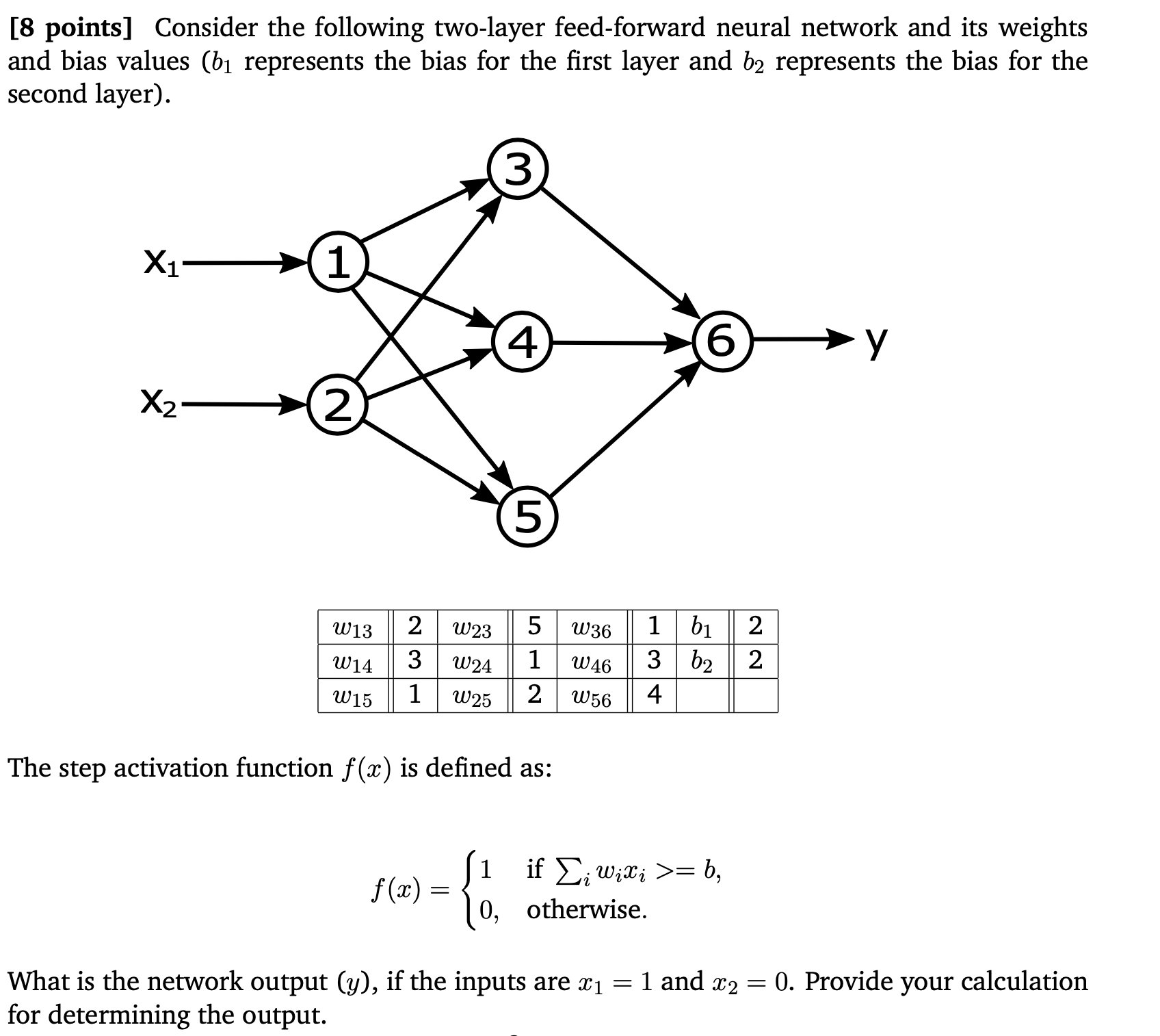 Consider the following two - layer feed - forward