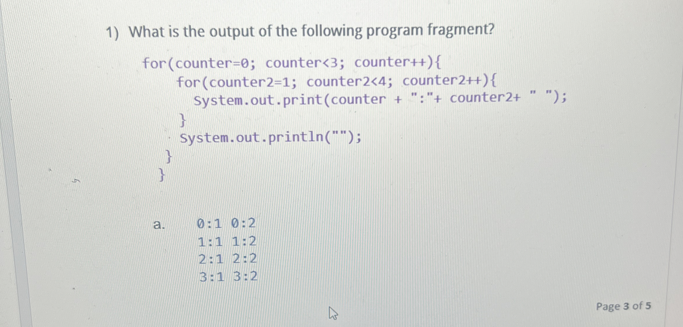 What is the output of the following program