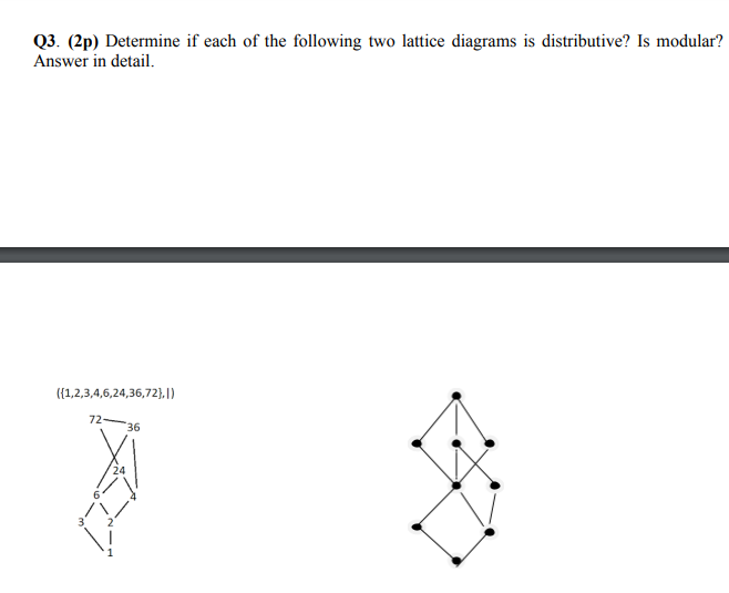 Q 3 . ( 2 p ) Determine if each of the following