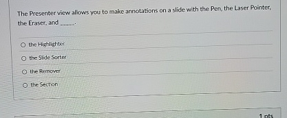 The Presenter view allows you to make annotations