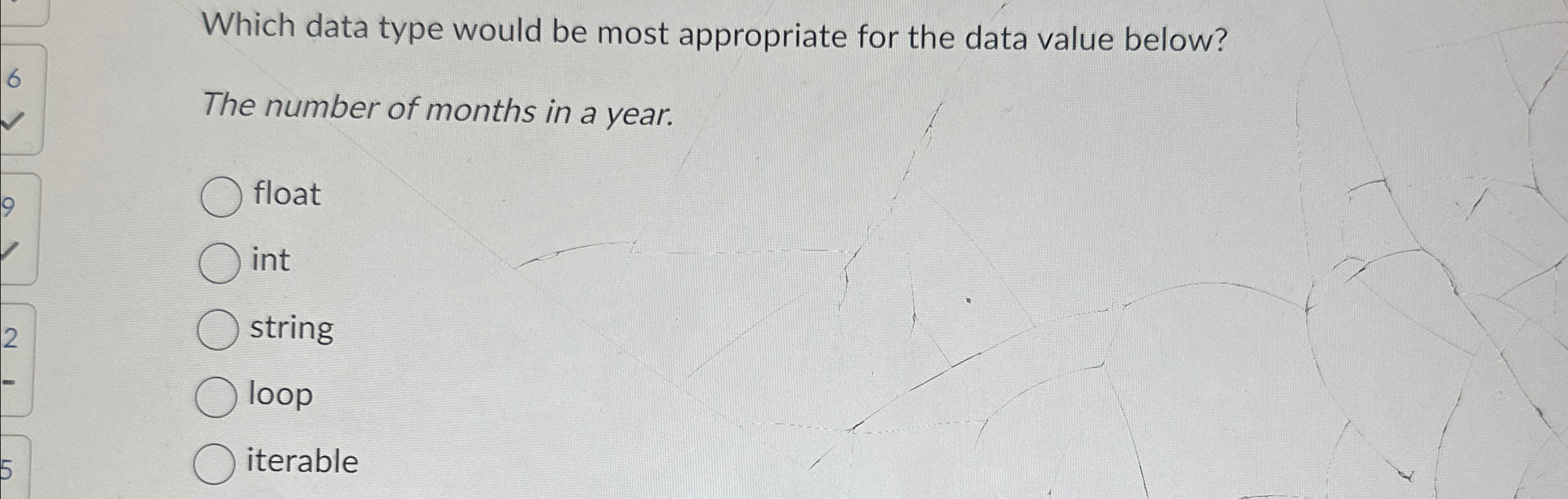 Which data type would be most appropriate for the