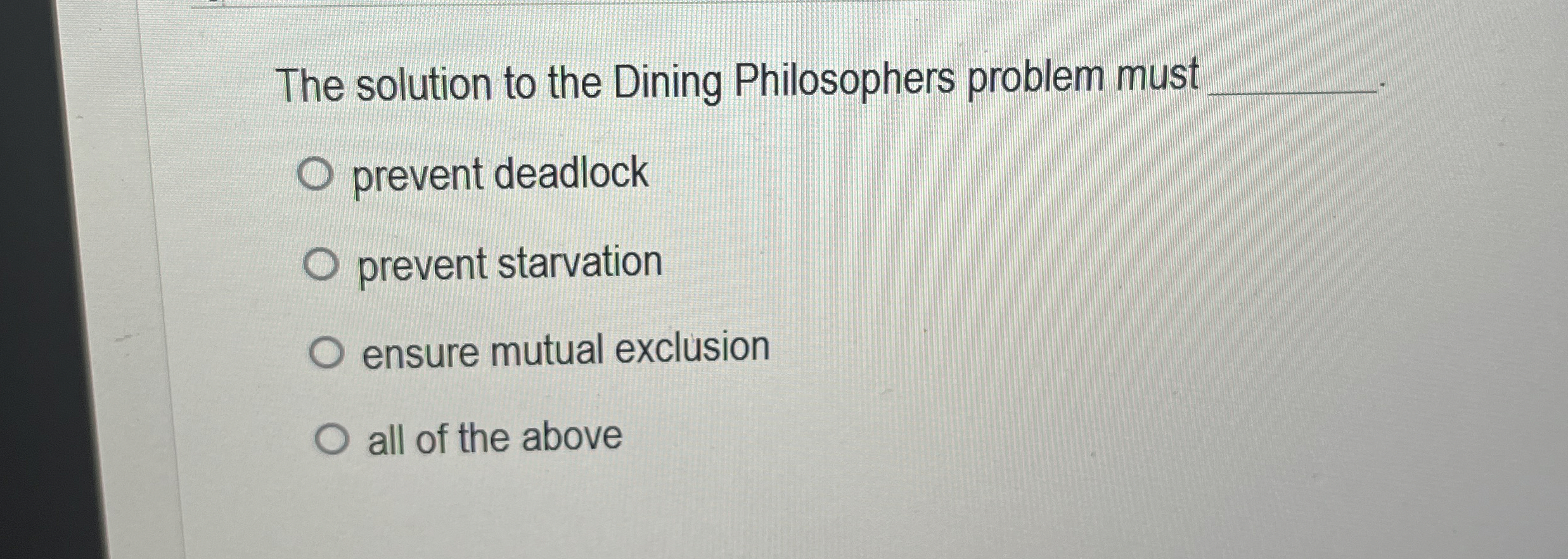 The solution to the Dining Philosophers problem
