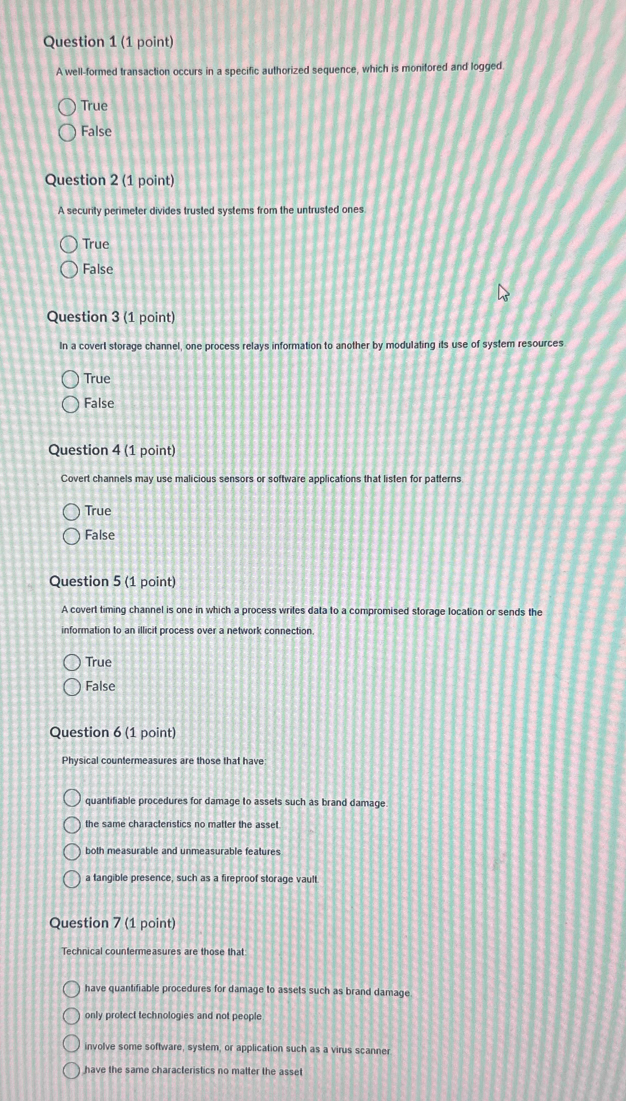 Question 1 ( 1 point ) A well - formed