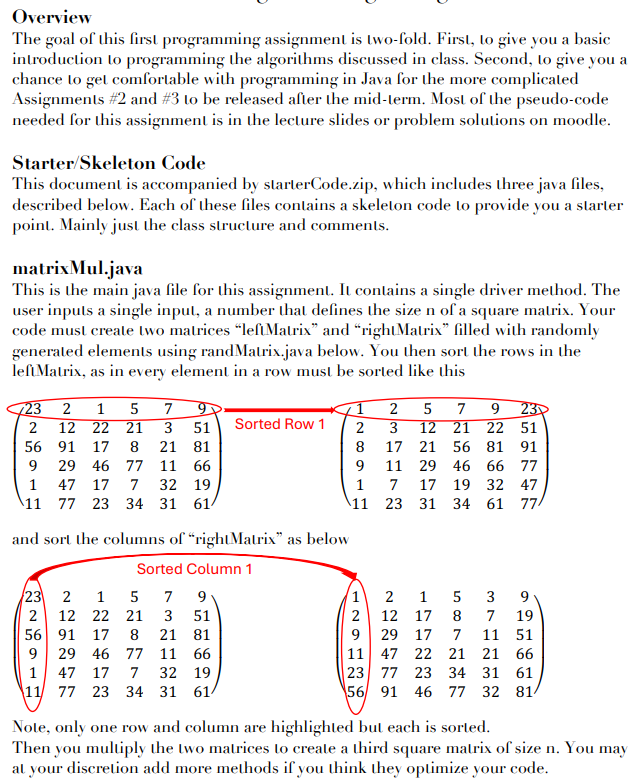 randMatrix.java This class creates and holds a 2
