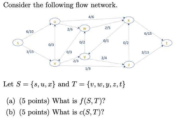 Let S = { s , u , x } and T = { v , w , y , z , t