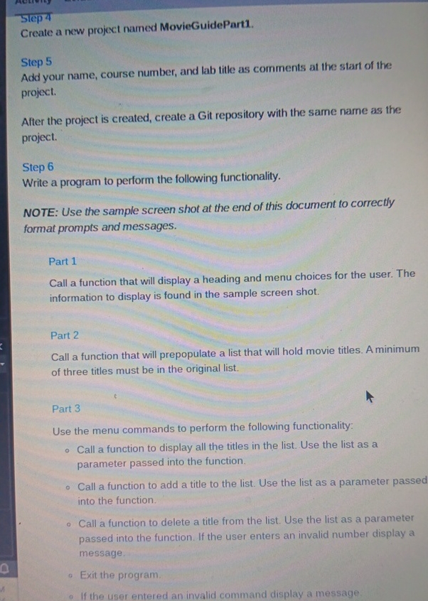 ep Create a new project named MovieGuidePart 1 .