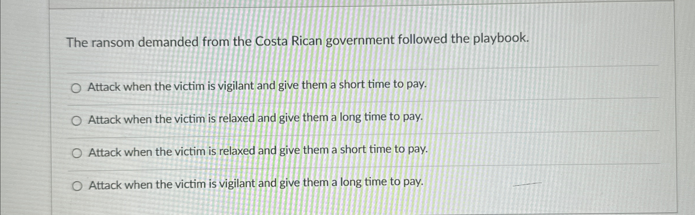 The ransom demanded from the Costa Rican
