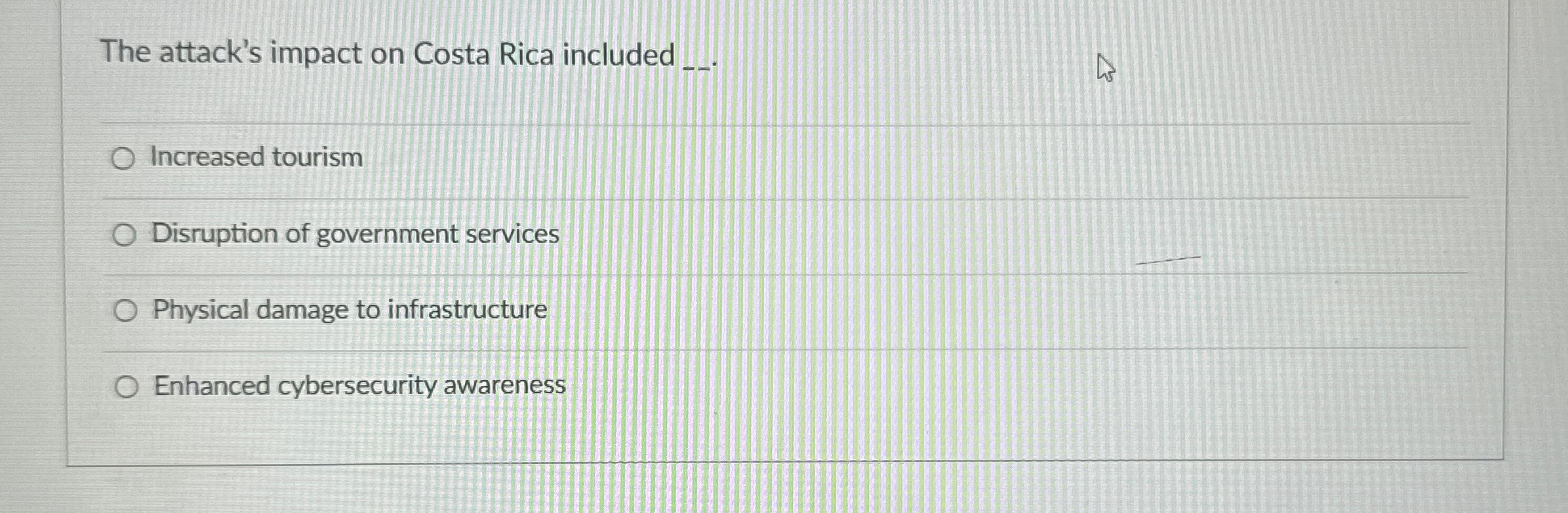 The attack's impact on Costa Rica included . . .