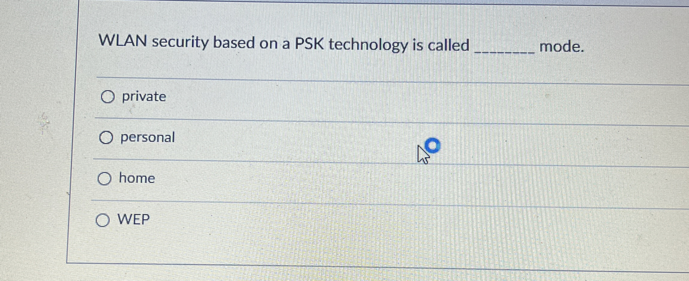 WLAN security based on a PSK technology is called