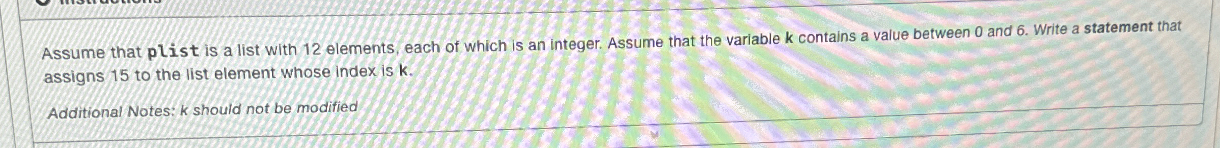 Assume that p list is a list with 1 2 elements,