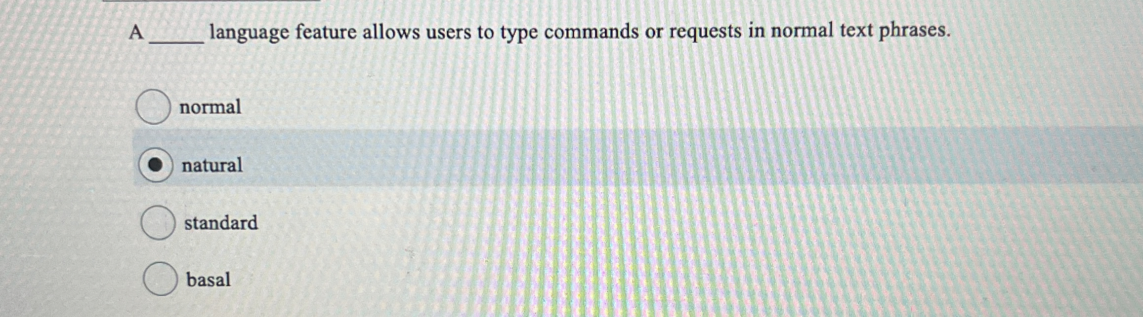 A language feature allows users to type commands