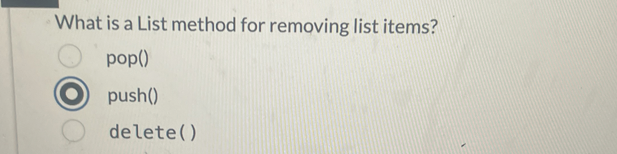 What is a List method for removing list items?