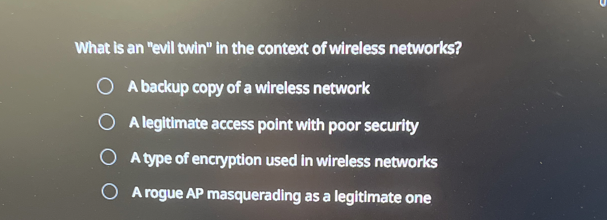 What is an "evil twin" in the context of wireless