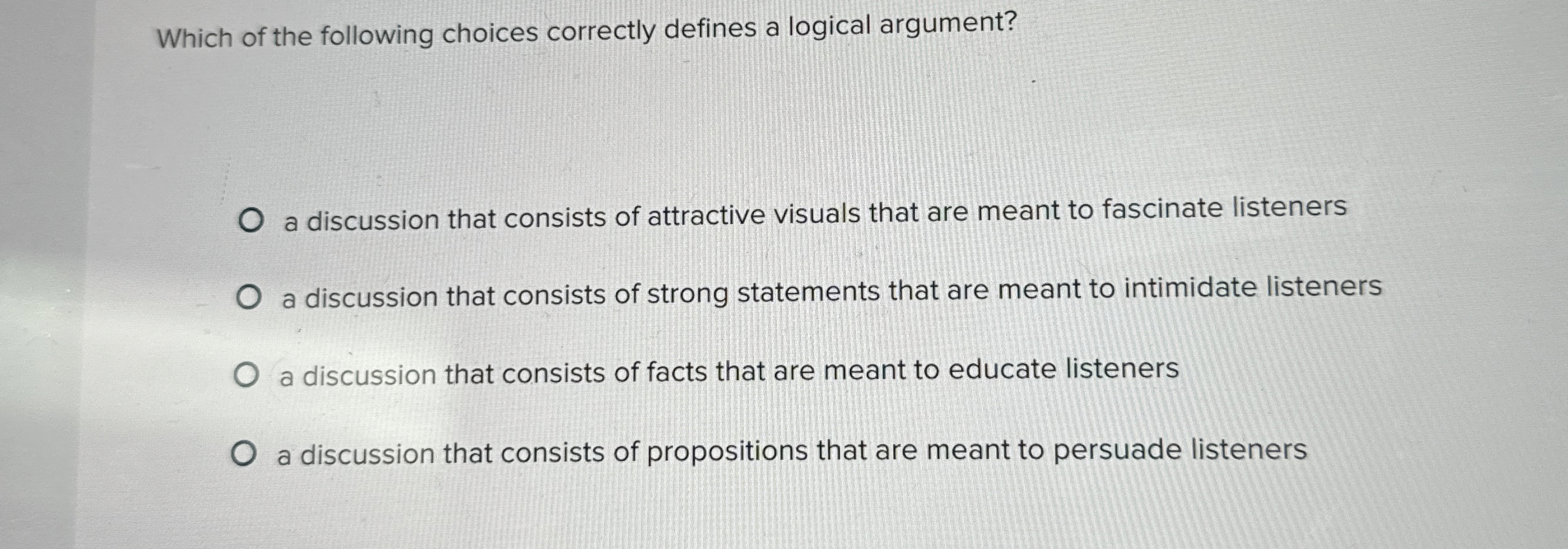 Which of the following choices correctly defines