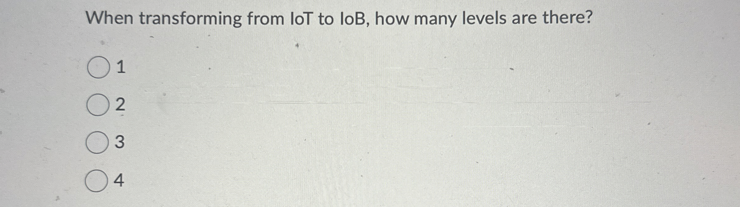 When transforming from loT to loB, how many