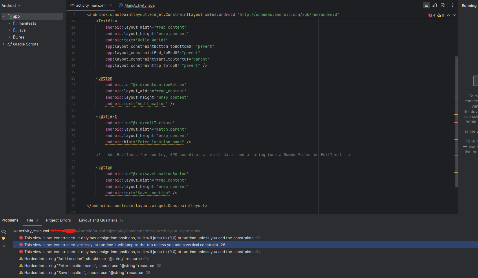 Can you please fix this code using android