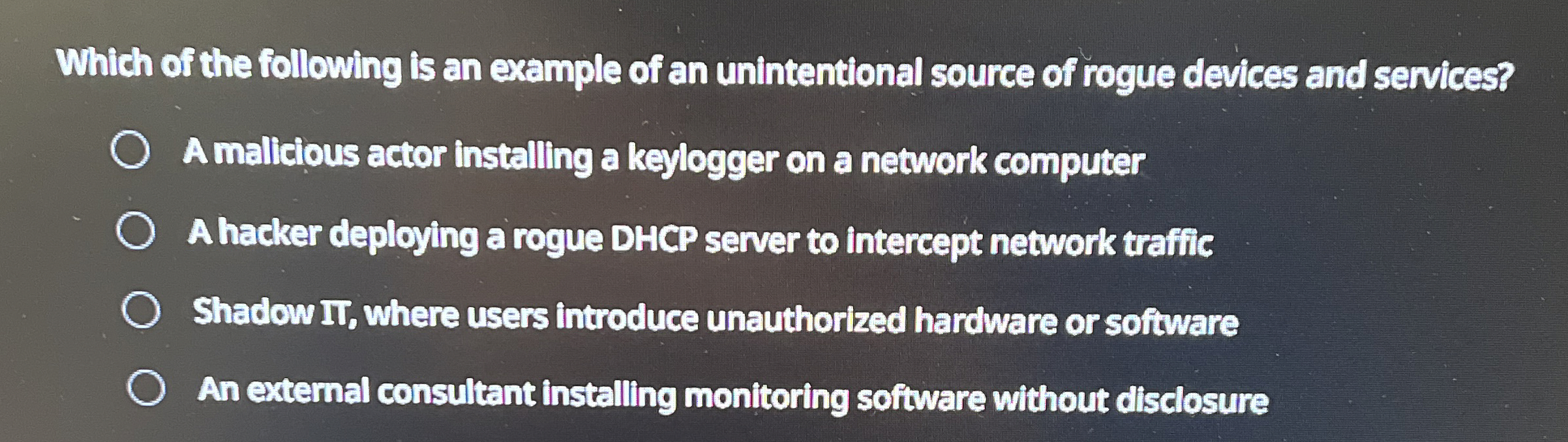 Which of the following is an example of an