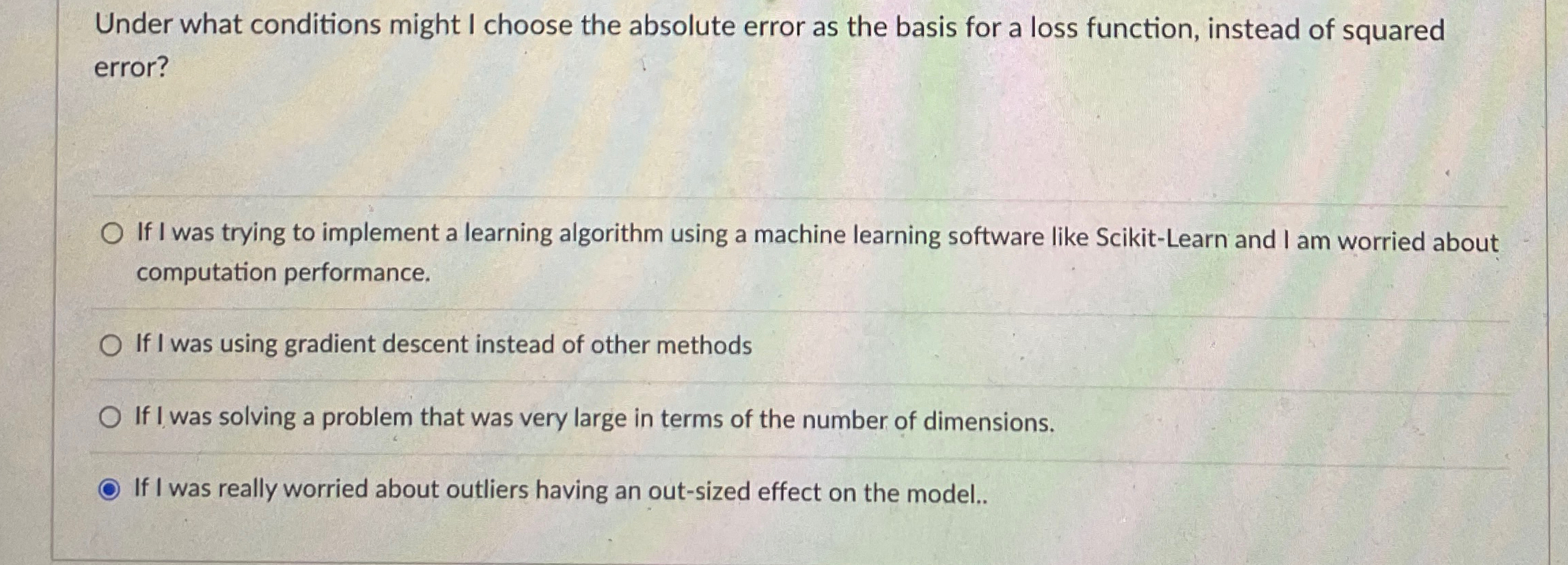Under what conditions might I choose the absolute