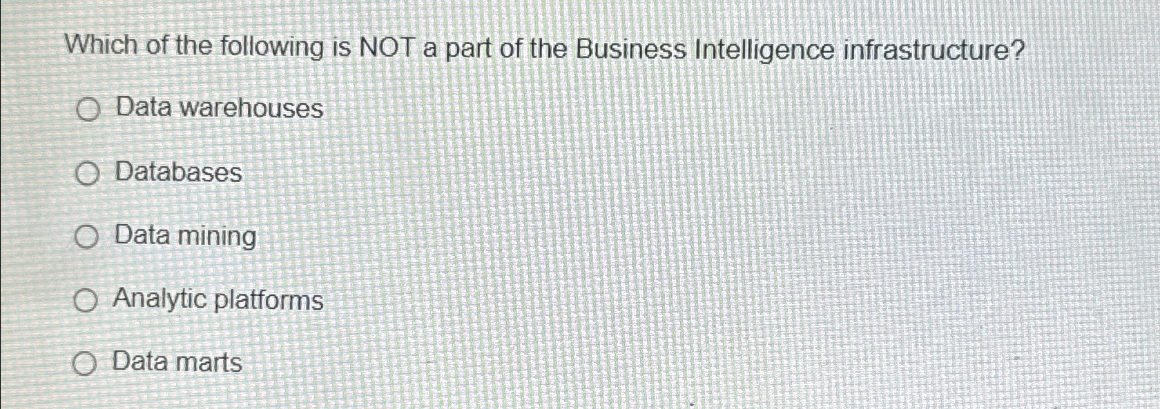 Which of the following is NOT a part of the