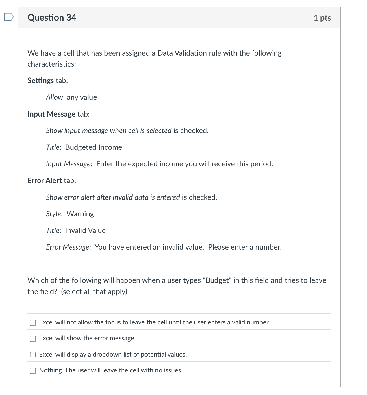 Question 3 4 We have a cell that has been