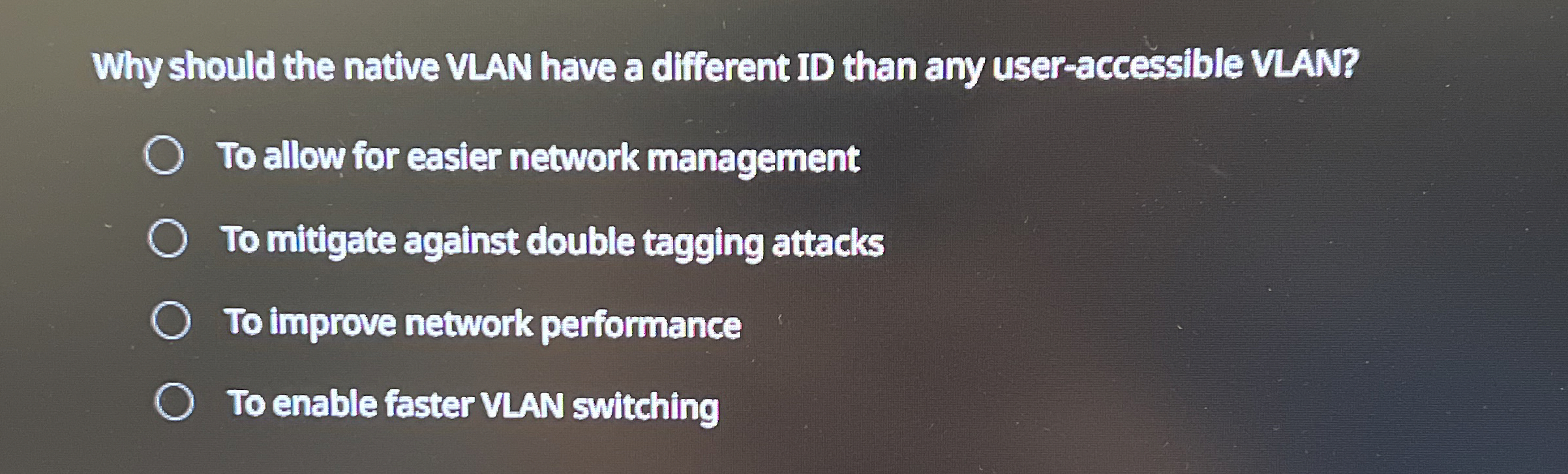 Why should the native VLAN have a different ID