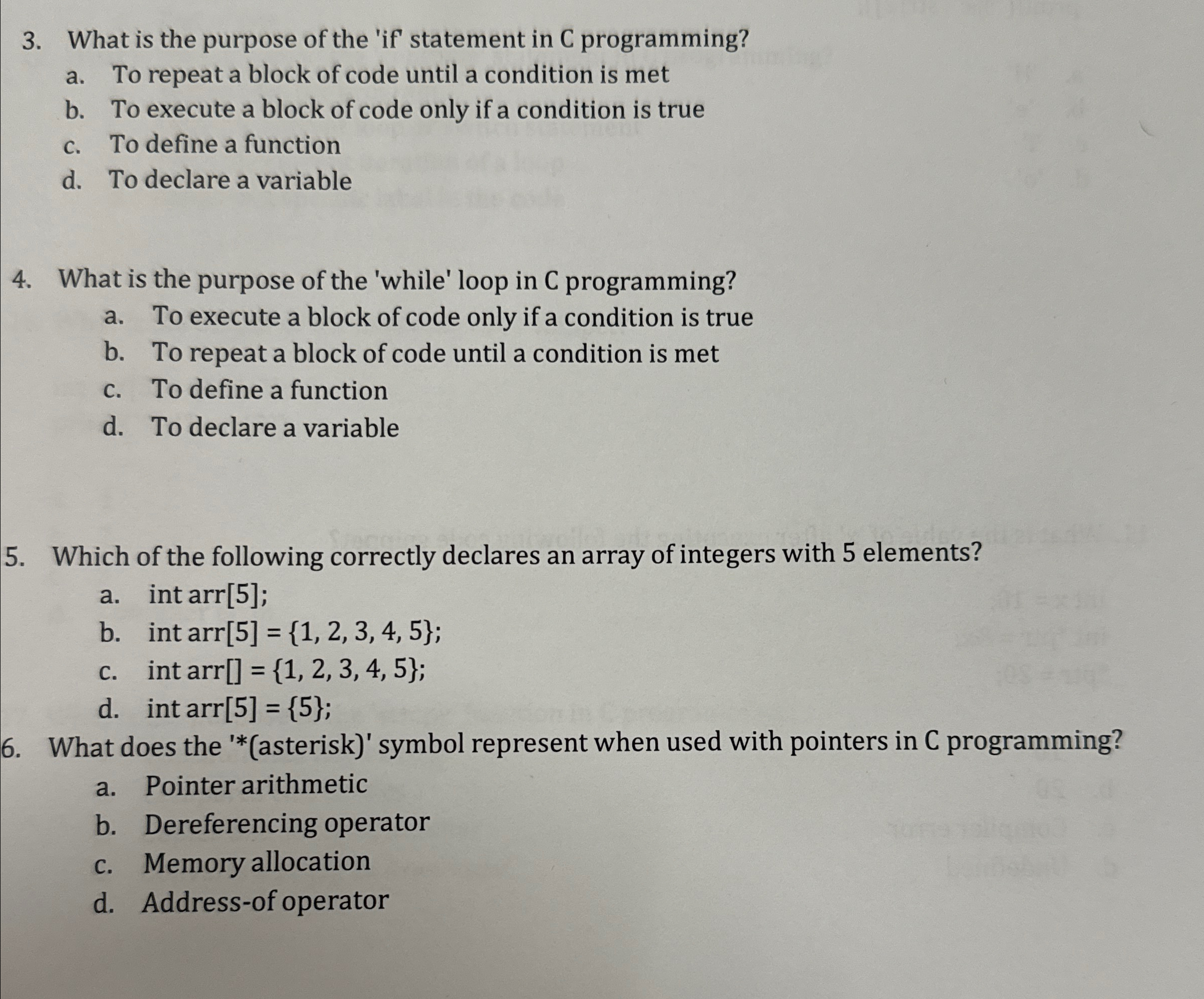 What is the purpose of the ' if ' statement in C