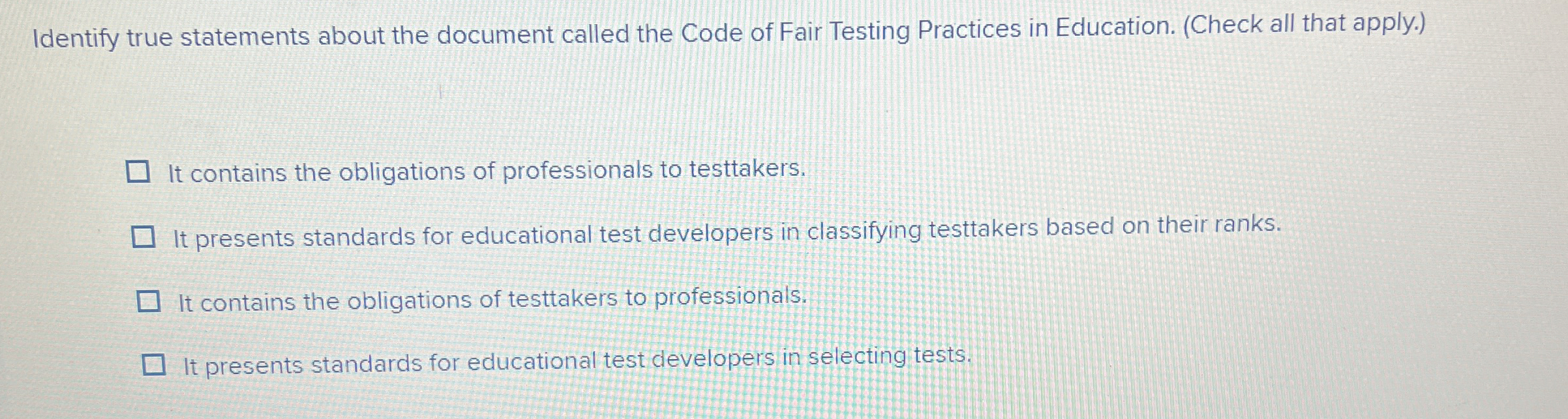 Identify true statements about the document