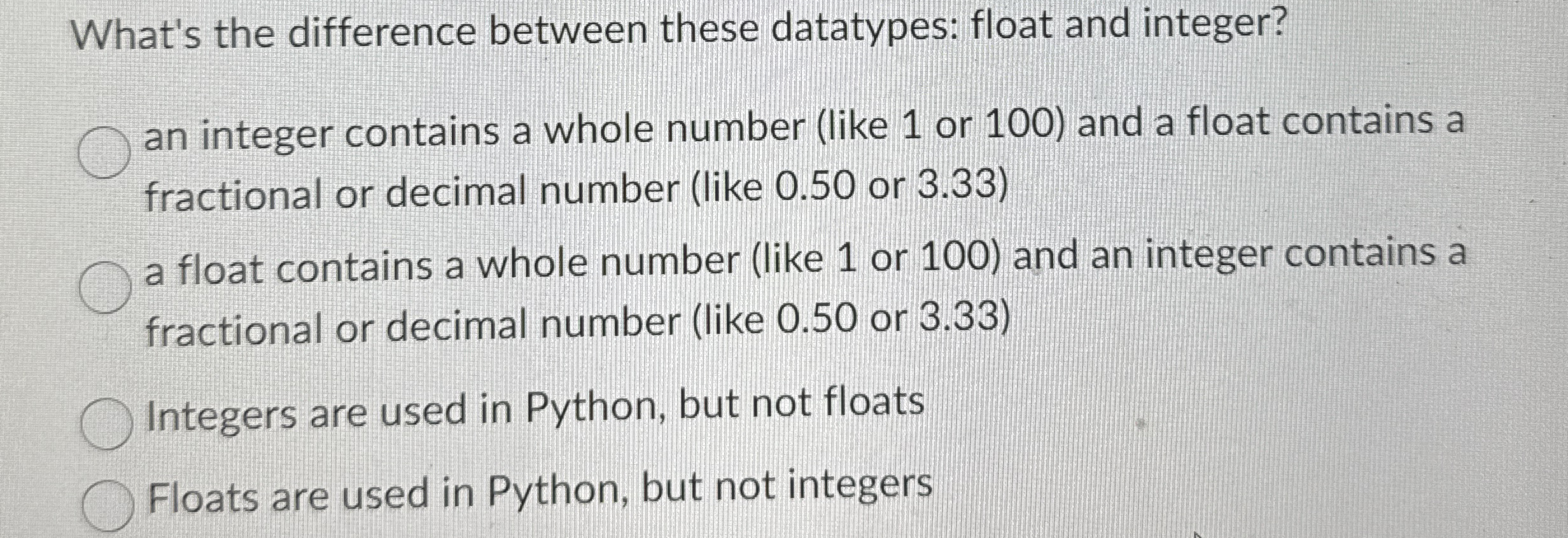 What's the difference between these datatypes:
