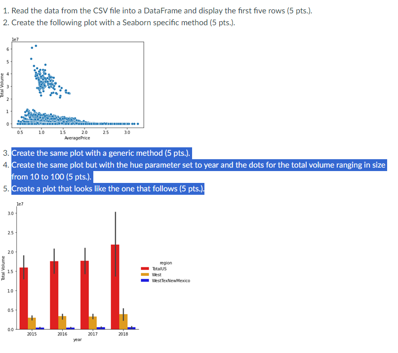 1 . Read the data from the CSV file into a