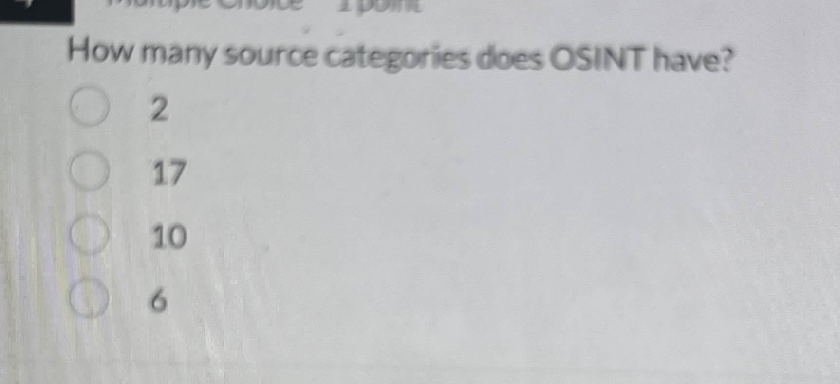 How many source categories does OSINT have? 2 1 7