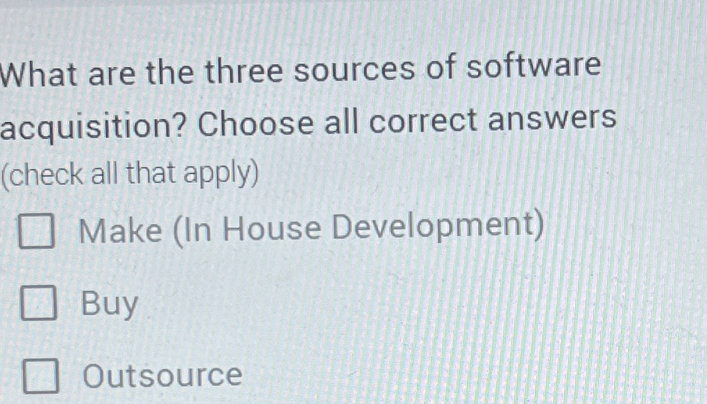 What are the three sources of software
