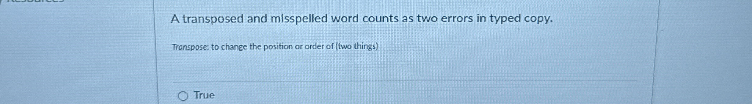 A transposed and misspelled word counts as two