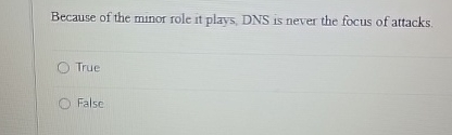 Because of the minor role it plays, DNS is never