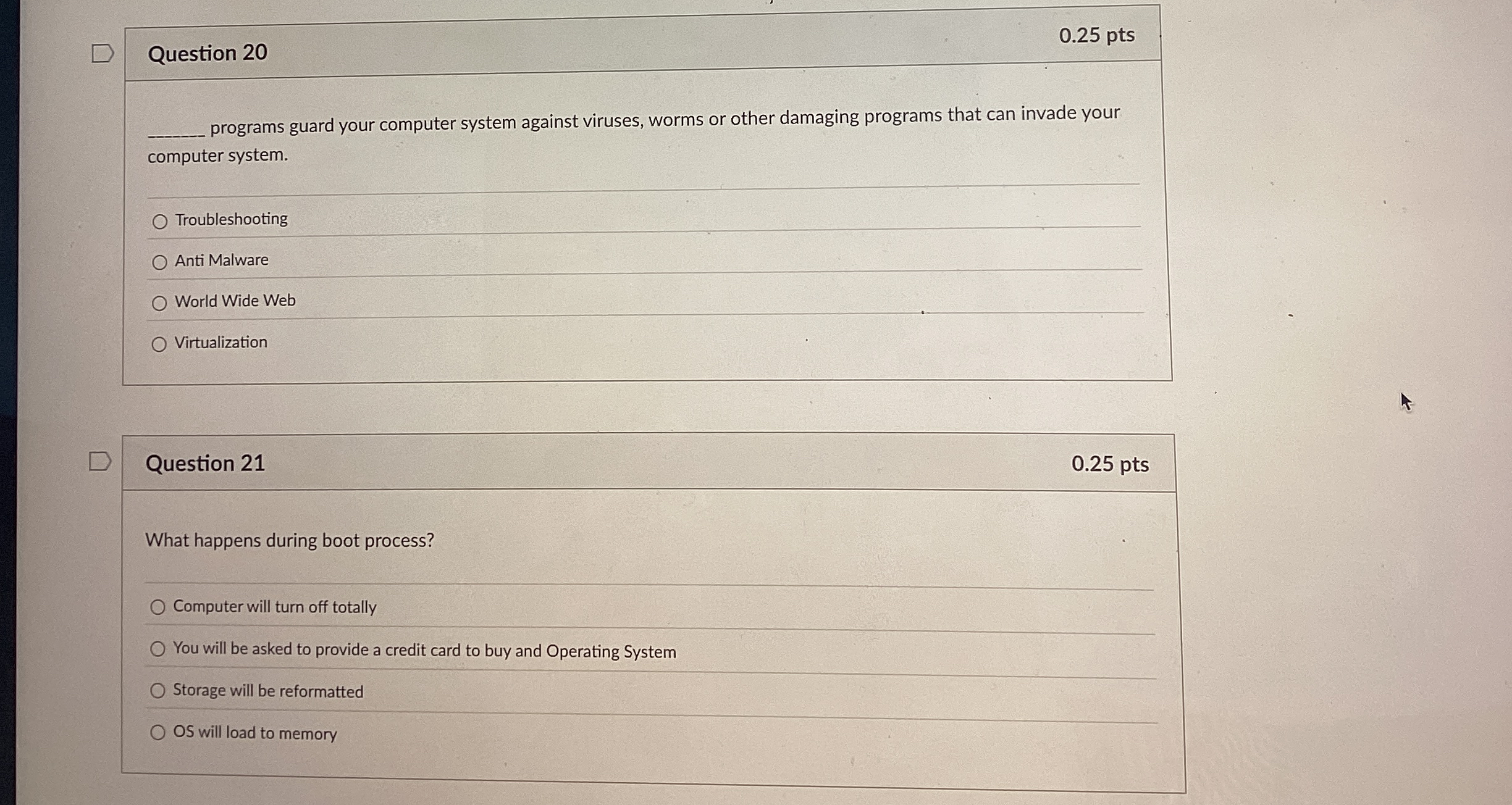 Question 2 0 programs guard your computer system