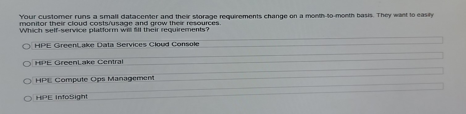 Your customer runs a small datacenter and their