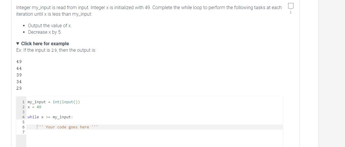 Integer my _ input is read from input. Integer x