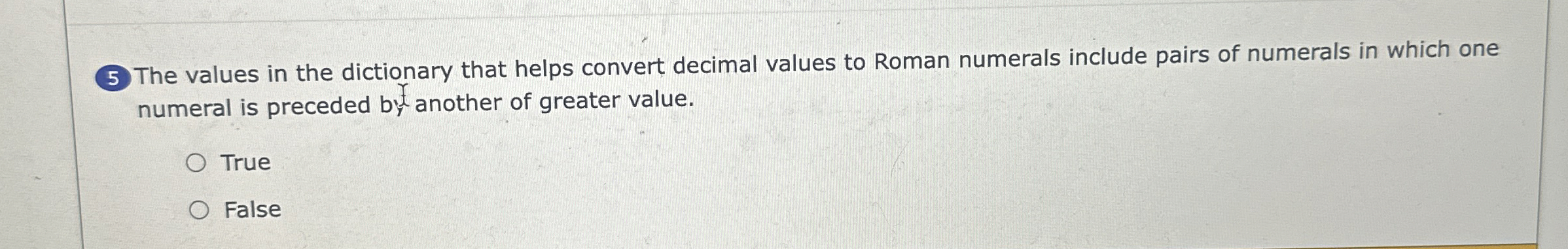 The values in the dictionary that helps convert