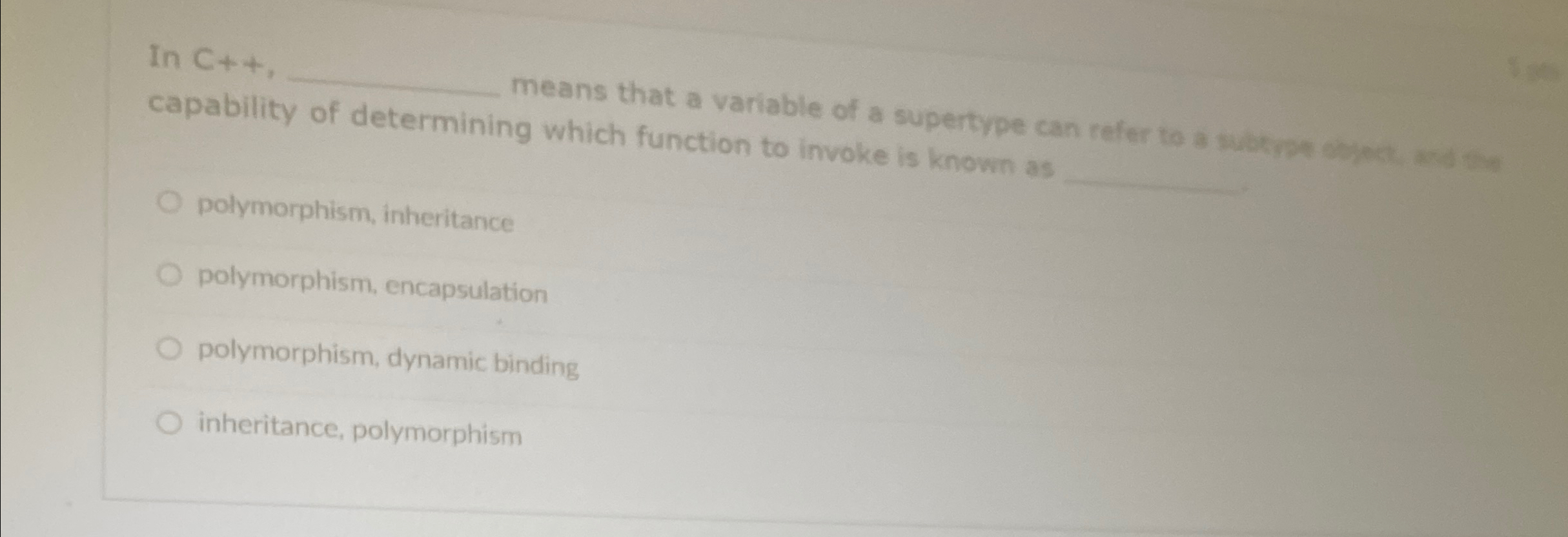 In C + + means that a variable of a supertype can