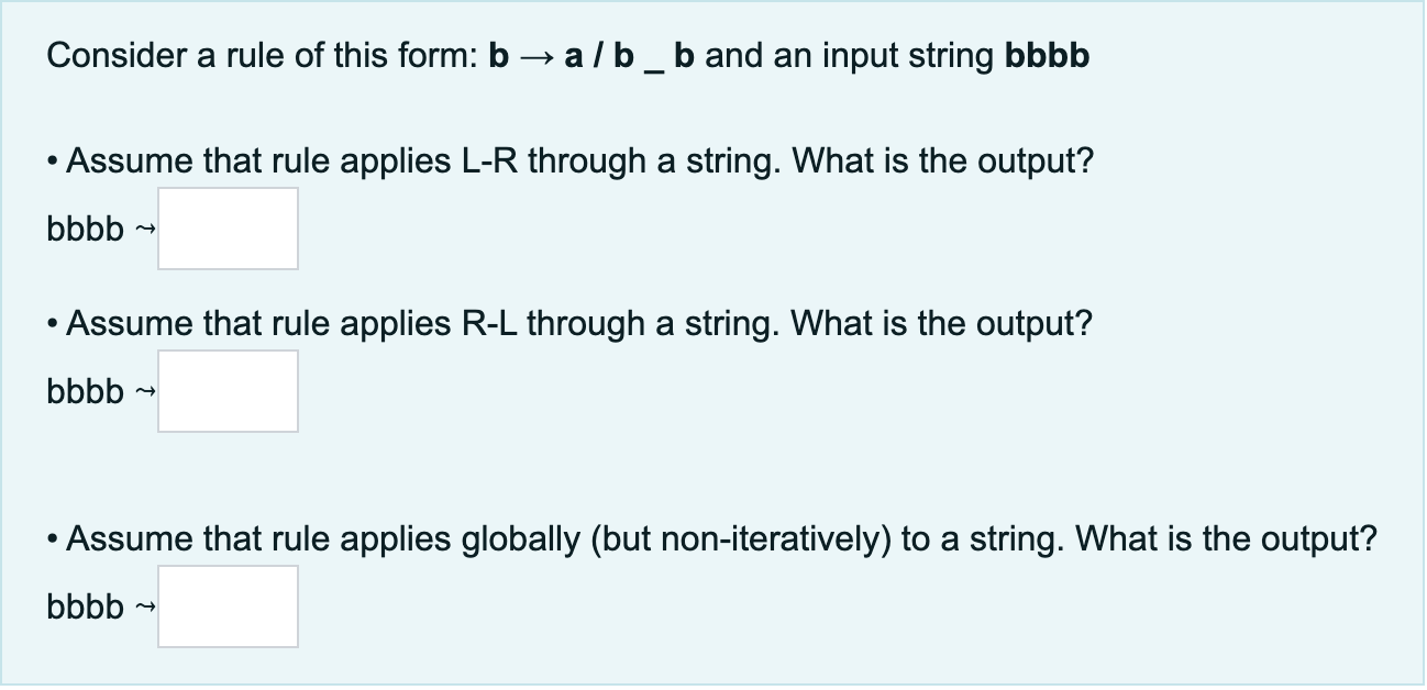 Assume that rule applies L - R through a string.