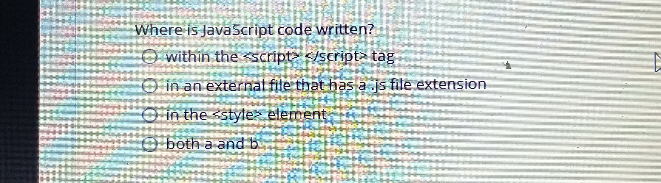 Where is JavaScript code written? within the tag
