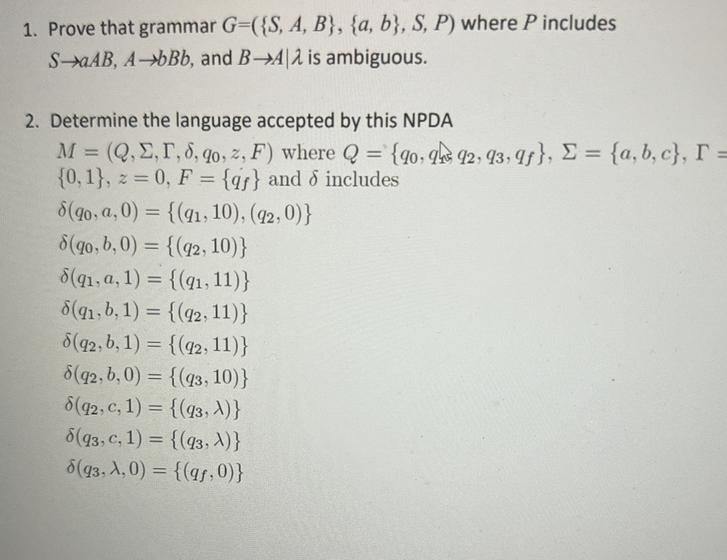 Prove that grammar G = ( { S , A , B } , { a , b