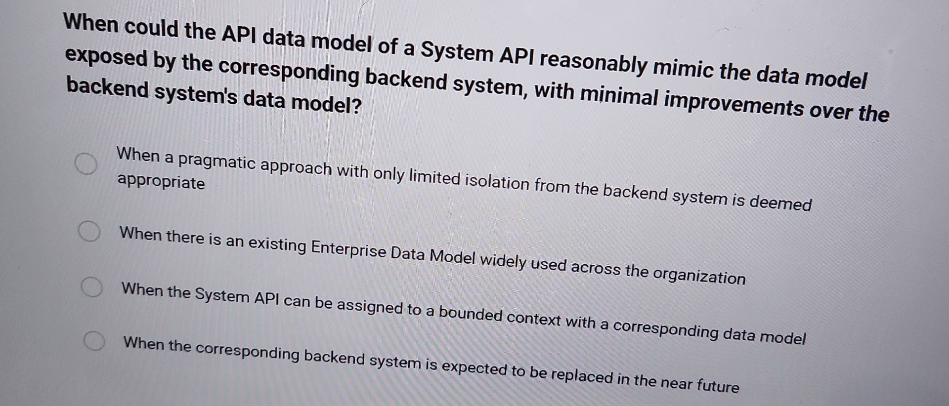 When could the API data model of a System API