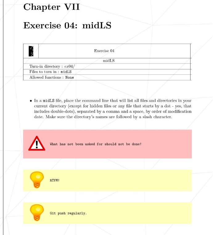 Chapter VII Exercise 0 4 : midLS In a midLS file,