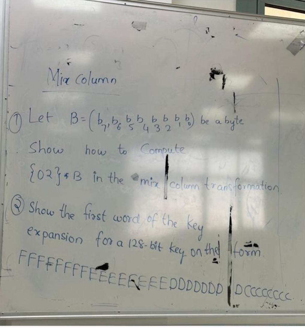 1 ) Mix column B = ( b 7 , b 6 , b 5 , b 4 , b 3