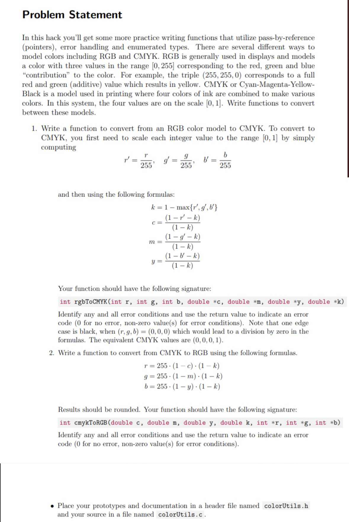 Please complete the following program ( s ) in C